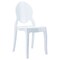 Luxury Commercial Living 25" White Glossy Stackable Outdoor Patio Kids Armless Chair
